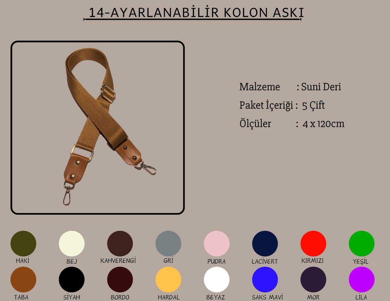 Ayarlanabilir Kolon Askılar 4x120 CM