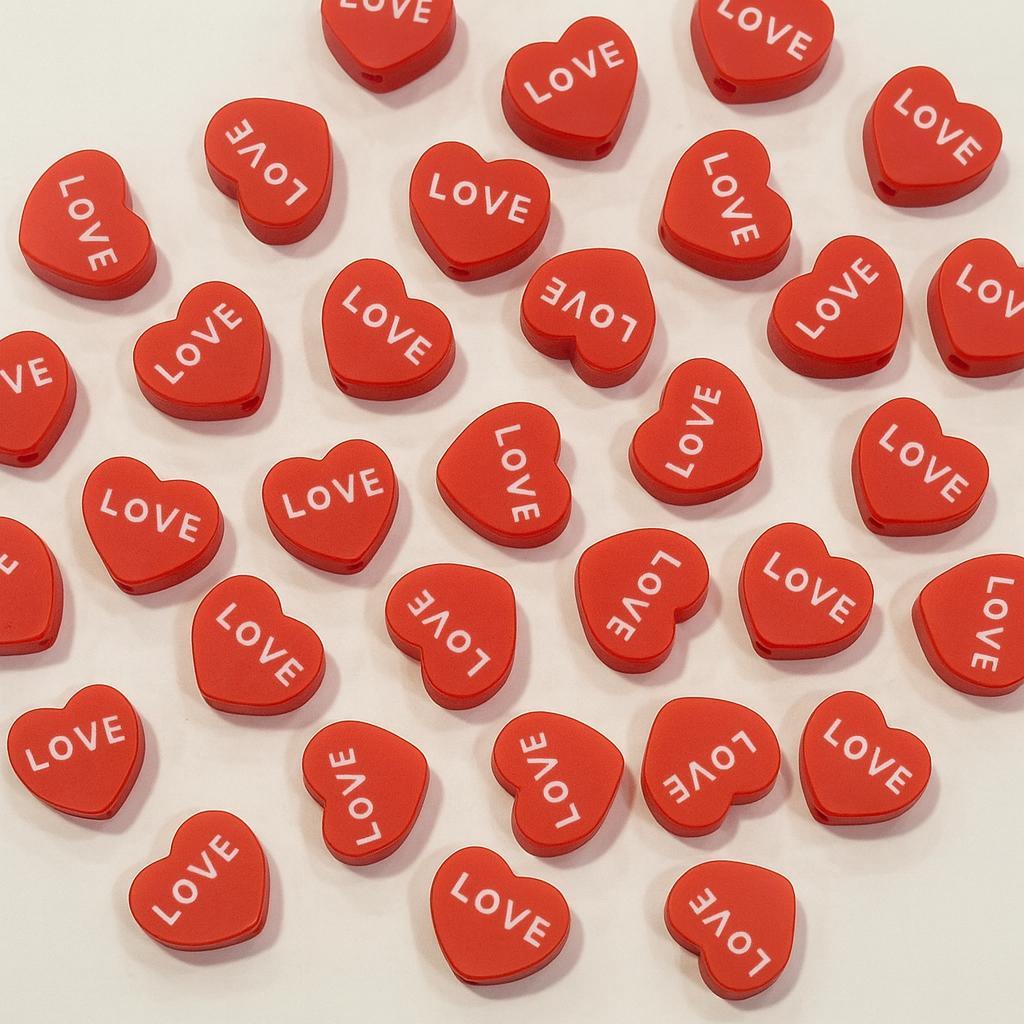 Fimo, Takı Arası Boncuk Love 5 Adet Paket
