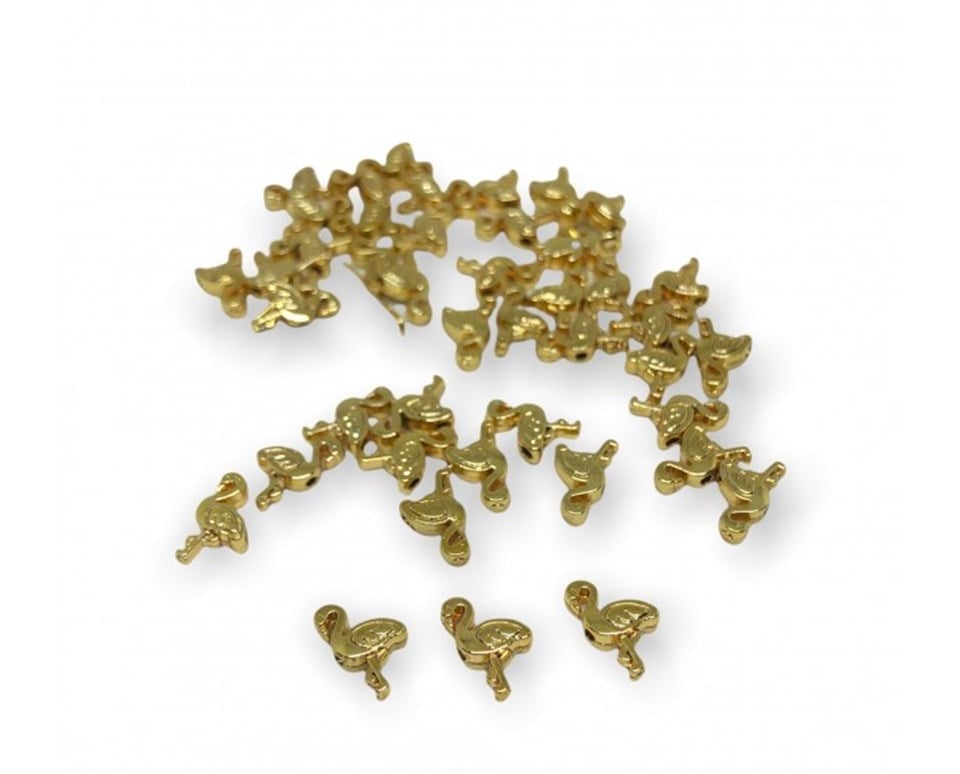 Gold Lak Kaplama Flamingo Model - 2 Adet