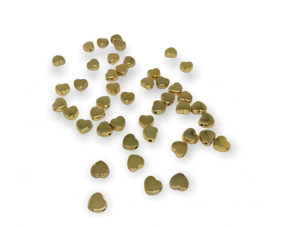 Gold Lak Kaplama Kalp Model - 2 Adet