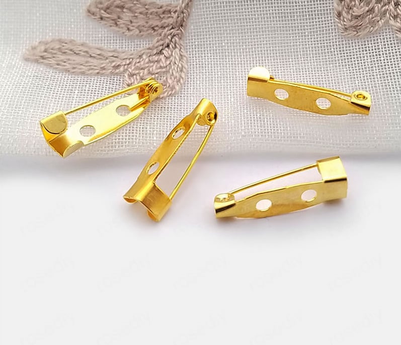Gold Loren 2 Delikli Yaka İğne 3 CM - 5 ADET Paket
