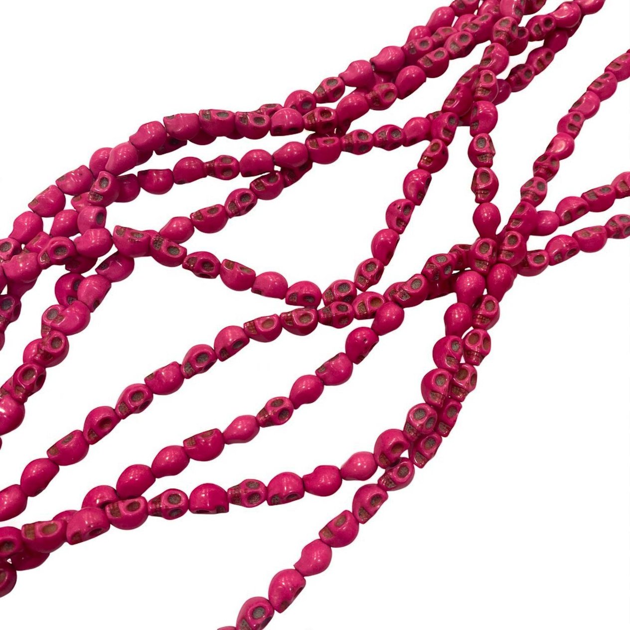 Havlit (Howlite) Kafatası Dizi Doğal Taş 8 MM Pembe