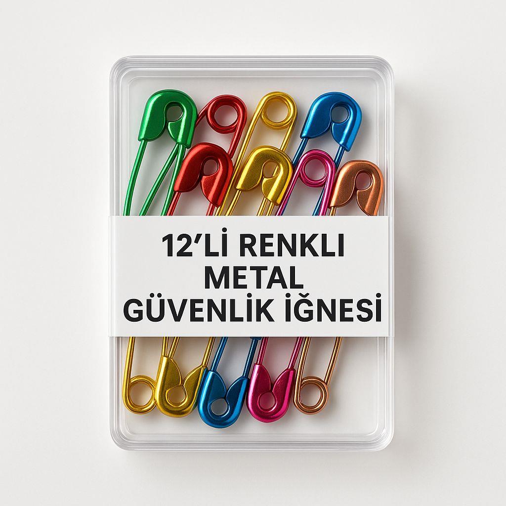 Paslanmaz Çelik Parlak Çengelli İğne Kutulu 12 Adet