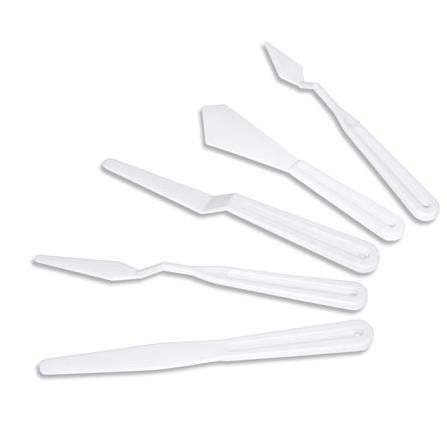 Plastik Spatula Seti 5'li Akrilik Boya, Yağlı Boya, Hobi Çalışmaları