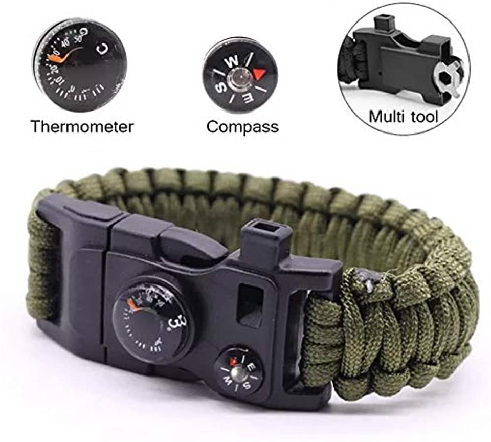 Pusulalı Outdoor Paracord Bileklik Tokası