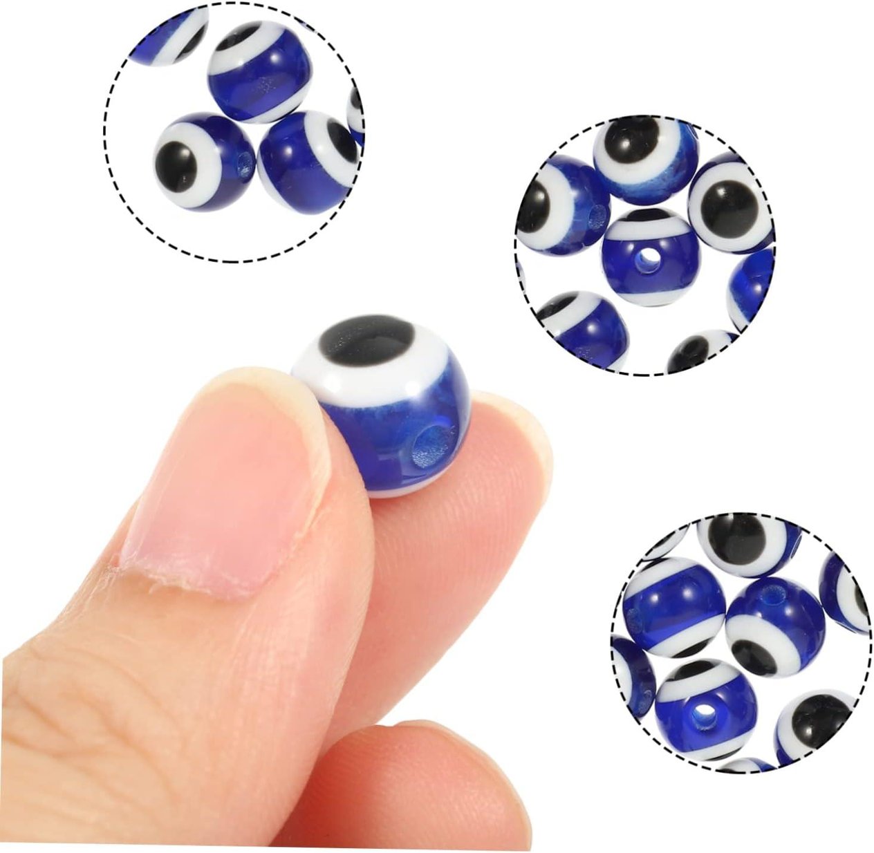Reçine Nazar Göz Boncuk 8 MM - 5 Adet