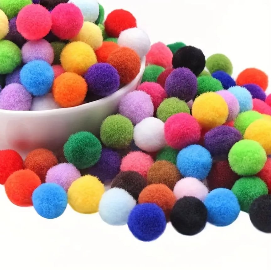 Renkli Ponponlar 12 MM / 10 ADET Paket