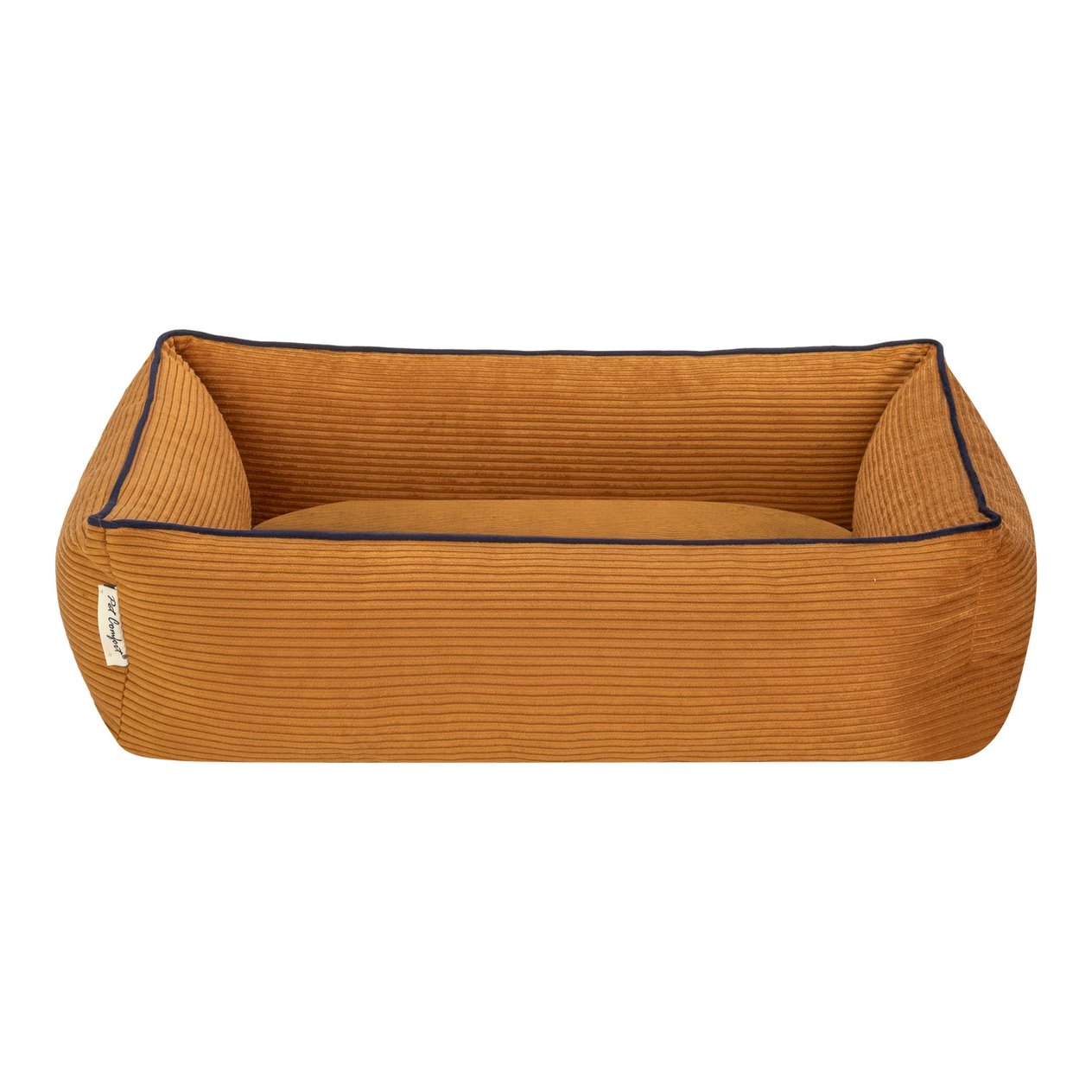 Pet Comfort Golf  Kedi ve Köpek Yatağı Hardal w Parliament Mavi Biye XS 55x45cm