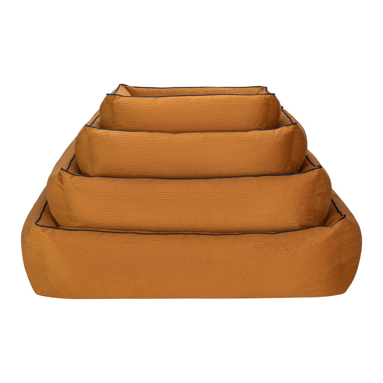 Pet Comfort Golf  Kedi ve Köpek Yatağı Hardal w Parliament Mavi Biye XS 55x45cm