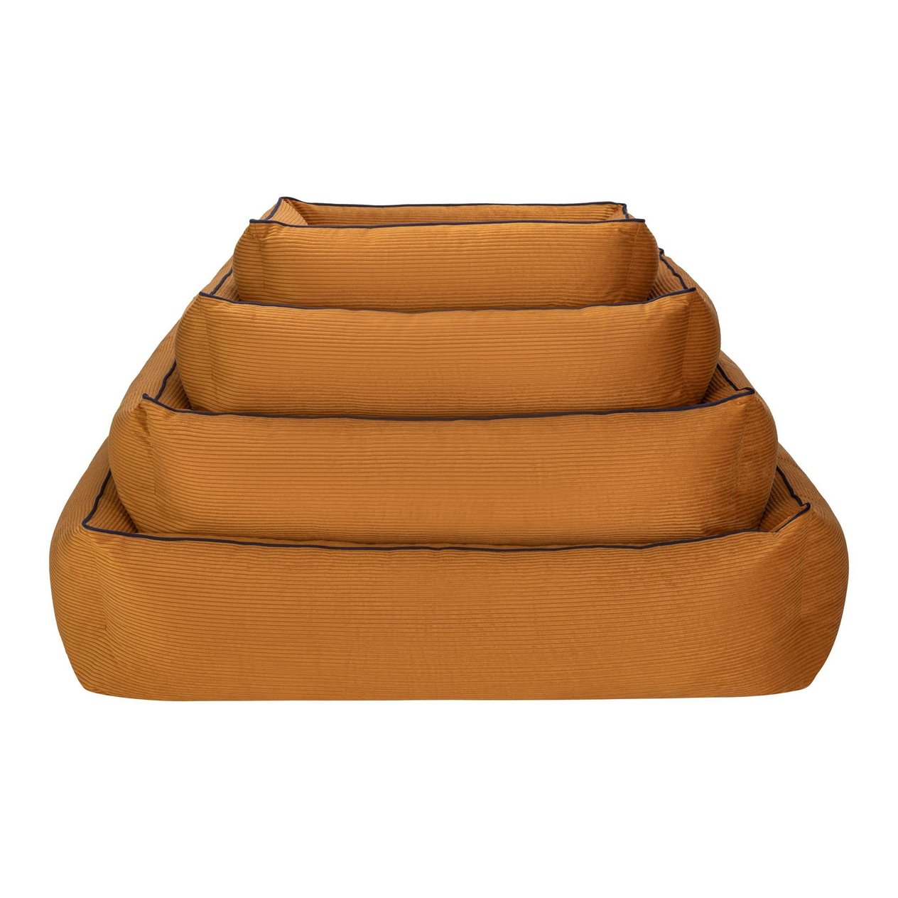 Pet Comfort Golf  Kedi ve Köpek Yatağı Hardal w Parliament Mavi Biye XS 55x45cm