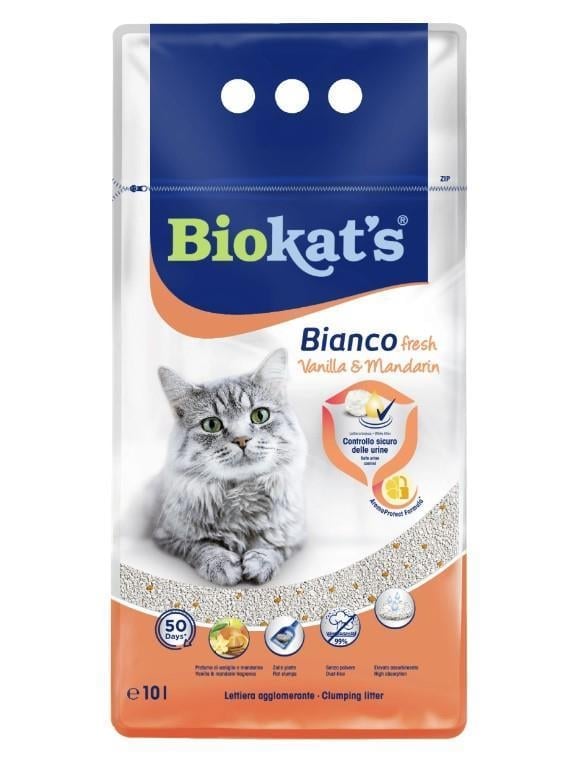 Biokats Bianco Vanilya Mandalin Bentonit Kedi Kumu 10 Lt