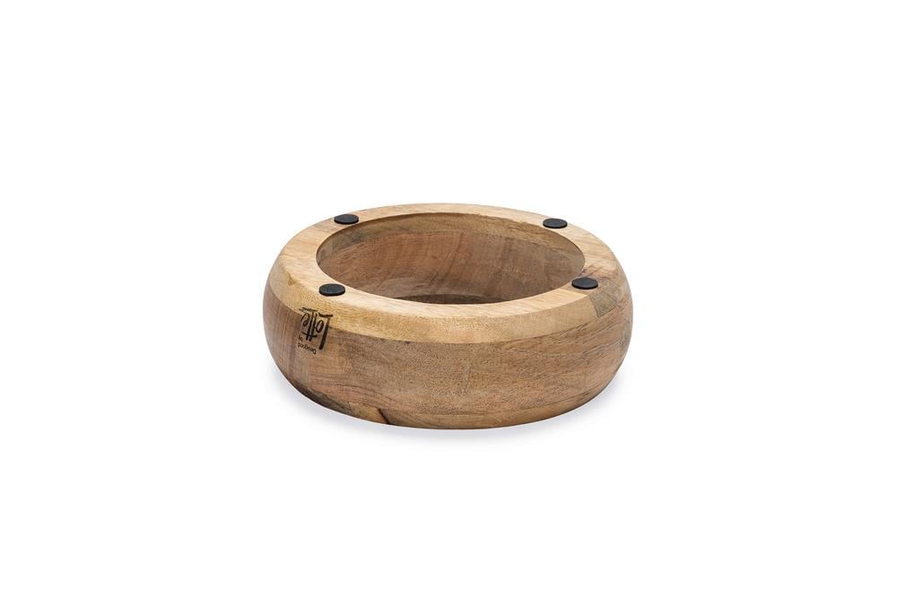 Beeztees DBL Köpek Mama Su Kabı, Dışı Masif Ahşap, Paslanmaz Çelik, 16,5cm, 650ml