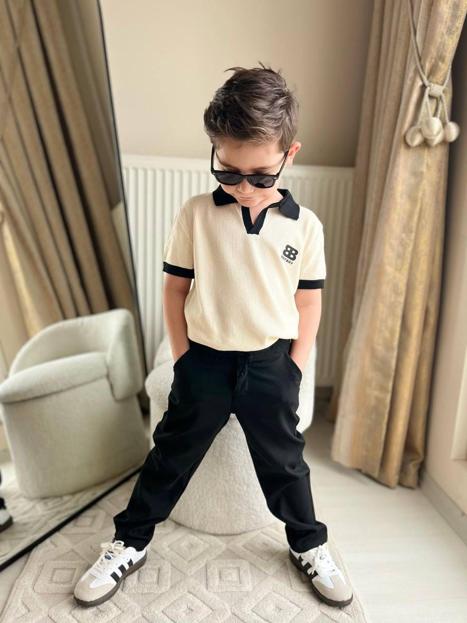 Polo Yaka Tşört Pantolonlu 2'li Takım 