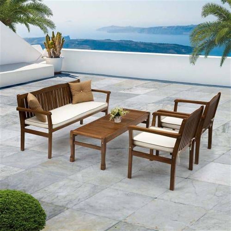 Bodrum Ahşap Bahçe Oturma Grubu -Bahçenize Değer Katar