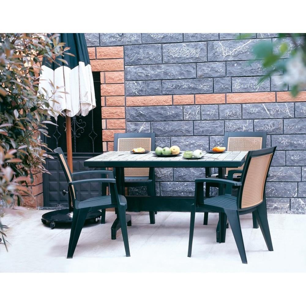 Papatya Diva 80x140 cm Plastik Bahçe Balkon Masası 6 Kişilik