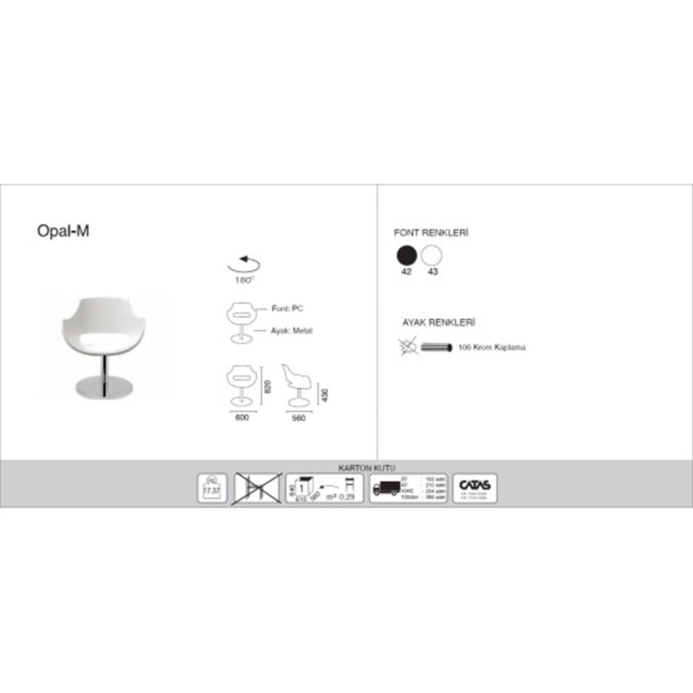 Papatya Opal-M Plastik Sandalye Mutfak, Ofis Sandalyesi