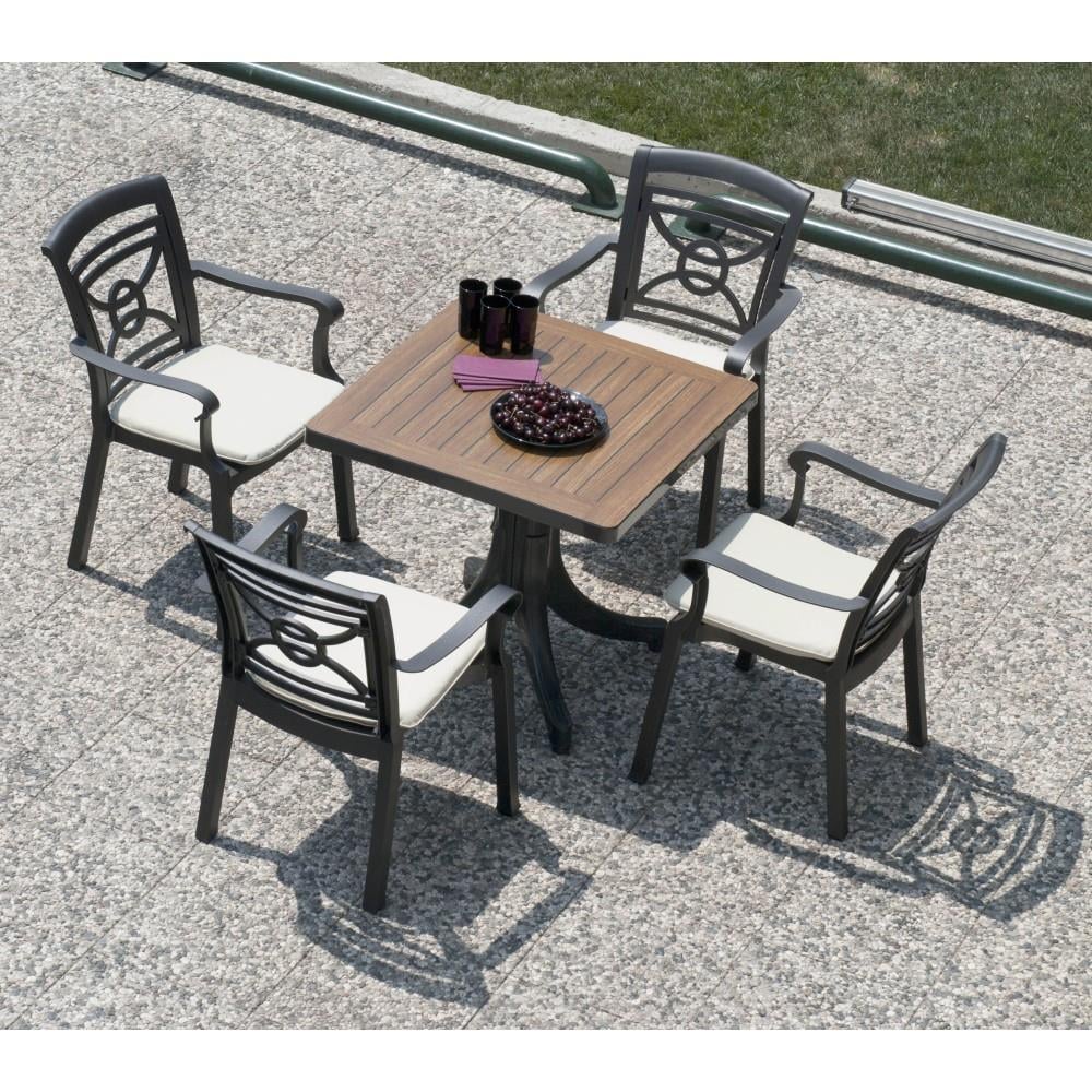 Papatya Pera 80x80 cm Plastik Bahçe Balkon Masası