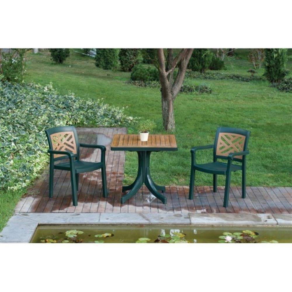Papatya Pera 80x80 cm Plastik Bahçe Balkon Masası