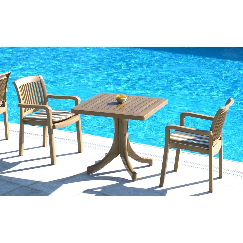 Papatya Pera 80x80 cm Plastik Bahçe Balkon Masası