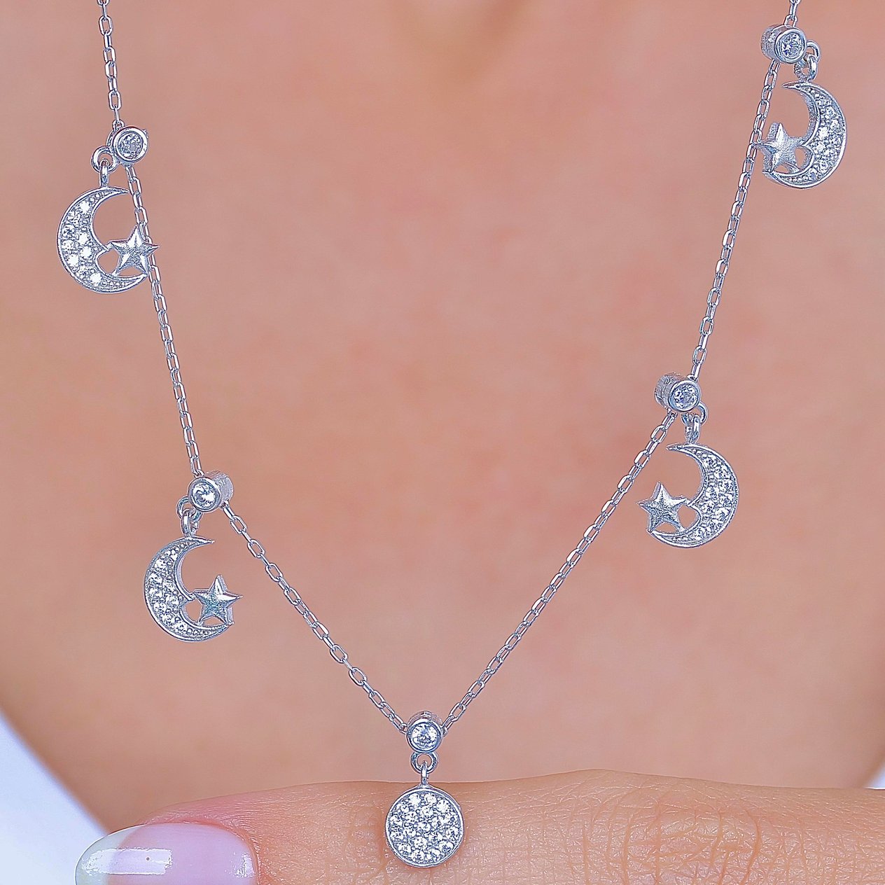 Dans Gecesi Choker Gümüş Şans Kolye