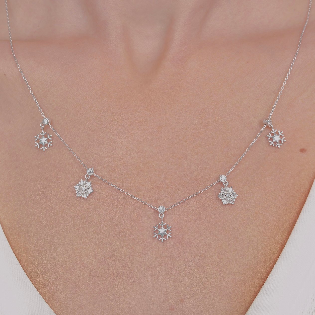 Kristal Dansı Choker Gümüş Şans Kolye