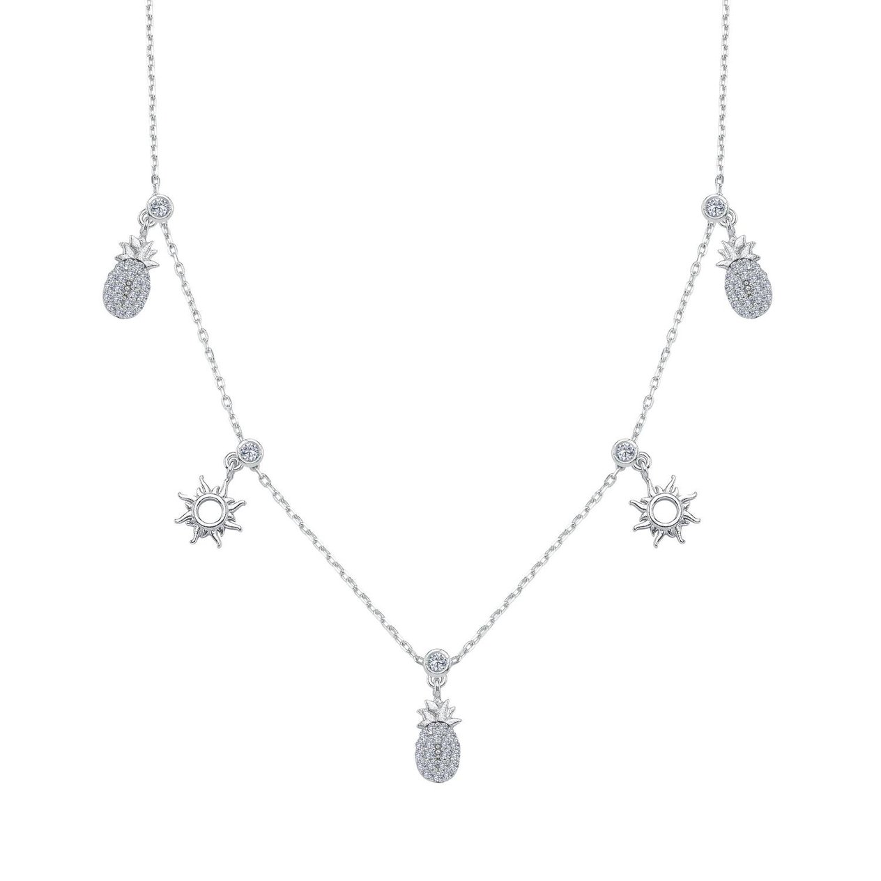 Tropikal Işıltı Choker Gümüş Şans Kolye
