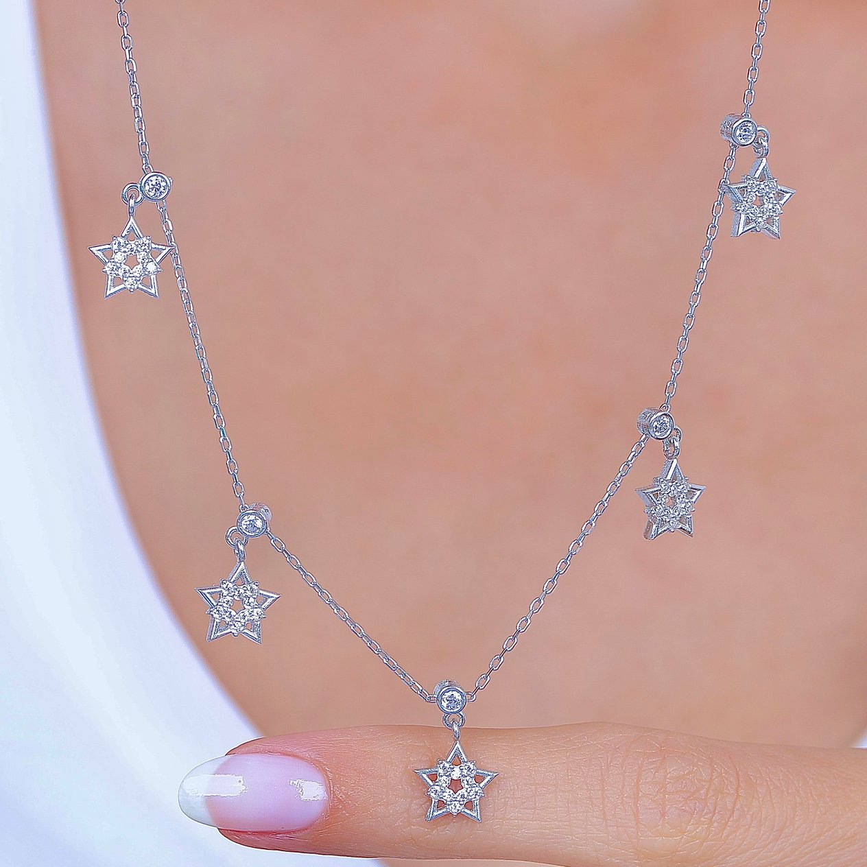 Yıldız Şöleni Choker Gümüş Şans Kolye