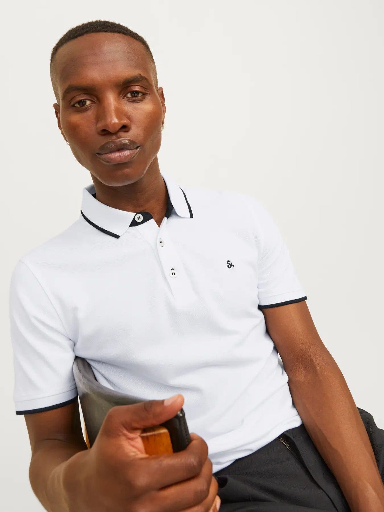 JACK & JONES JJEPAULOS POLO SS NOOS 12136668-WH