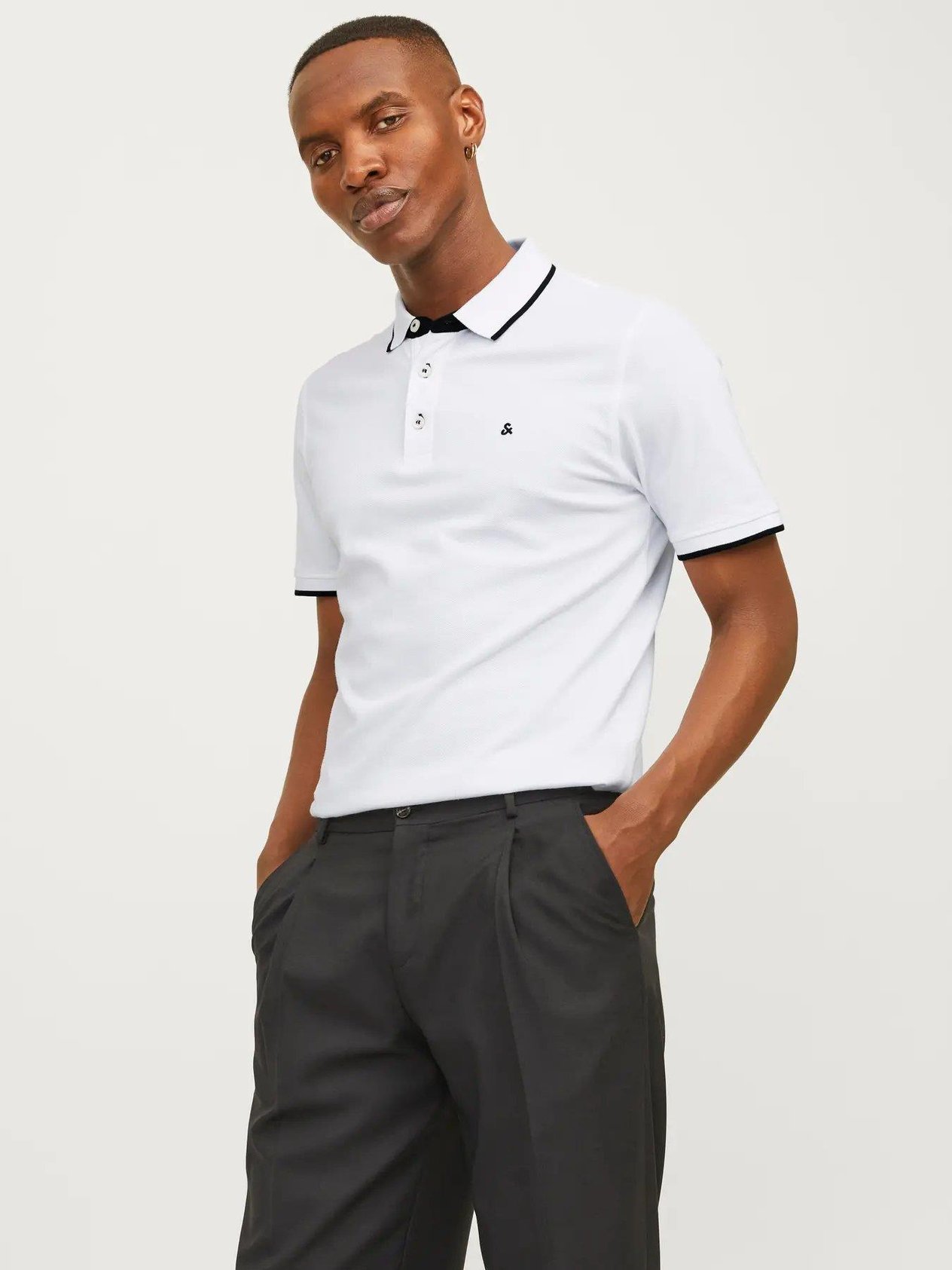 JACK & JONES JJEPAULOS POLO SS NOOS 12136668-WH