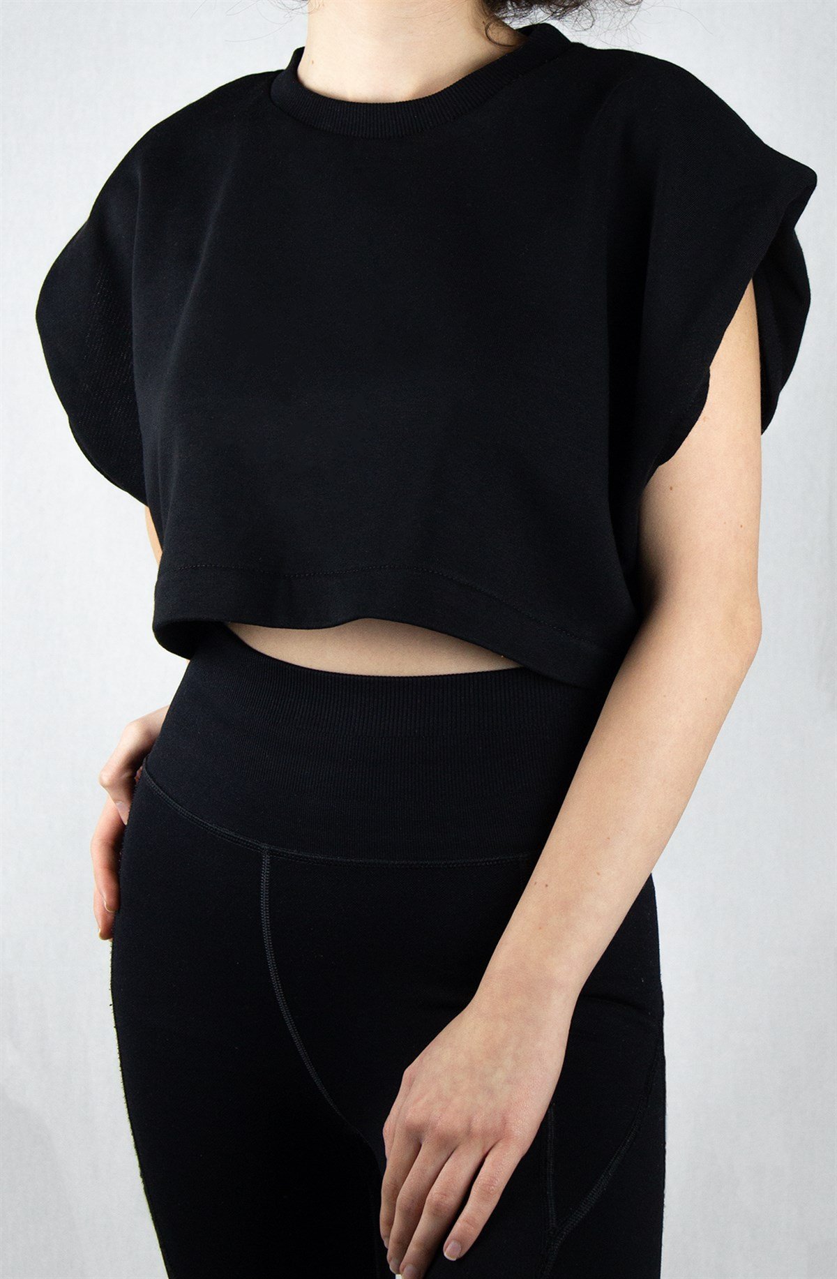 Siyah Basic Crop Top