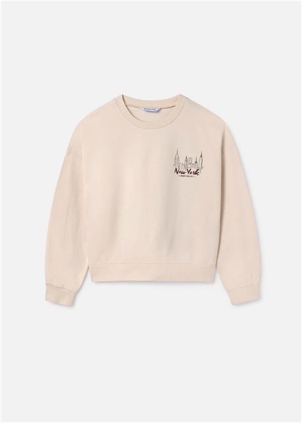 Mayoral Kız Çocuk Kabarık Kollu Sweatshirt Krem 7470