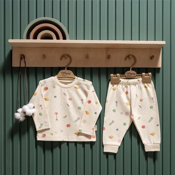Tiffany Baby Bebek Organik Space Theme 2'li Takım Ekru 44012