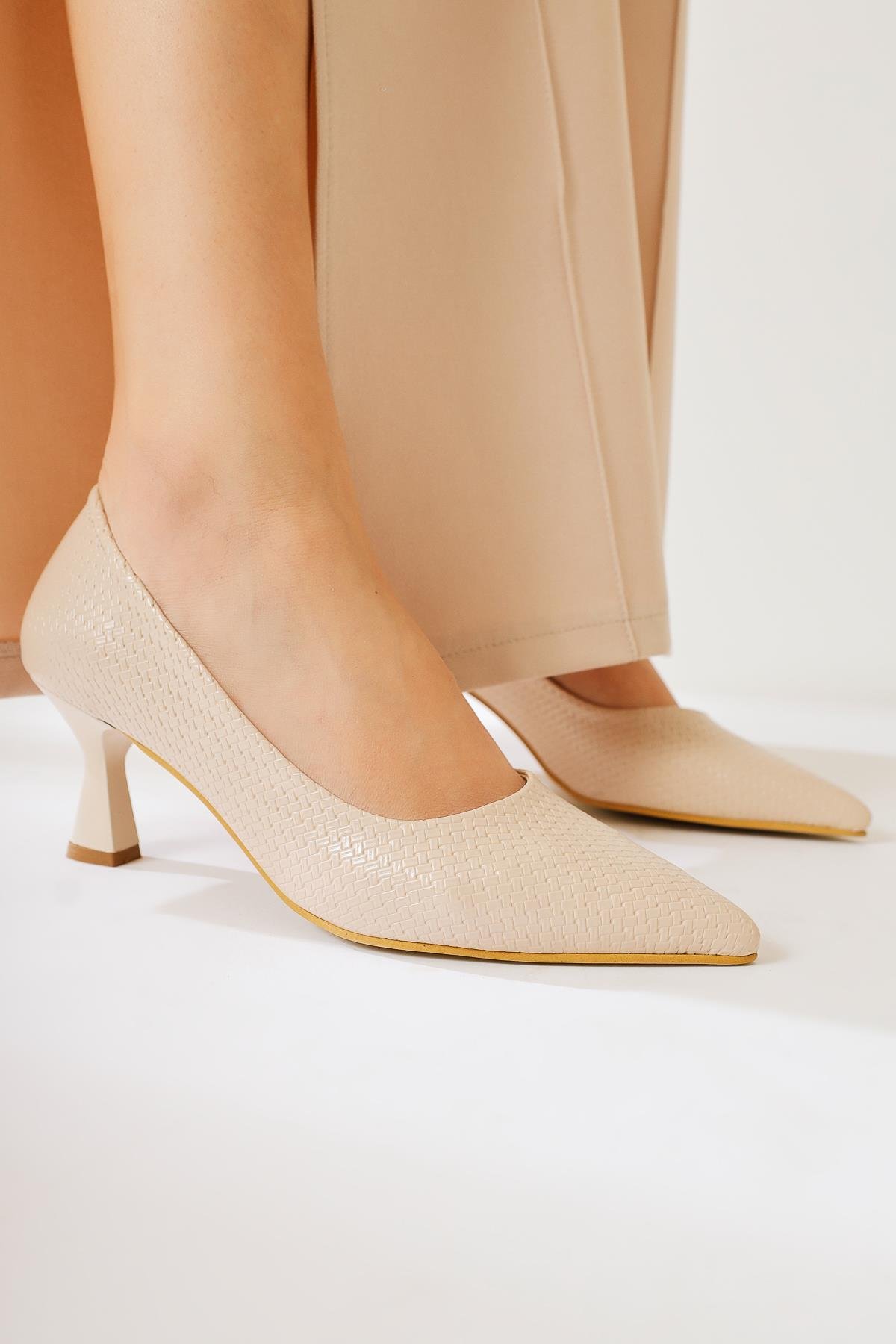 Dorothe Ten Desenli Kadeh Topuk Stiletto