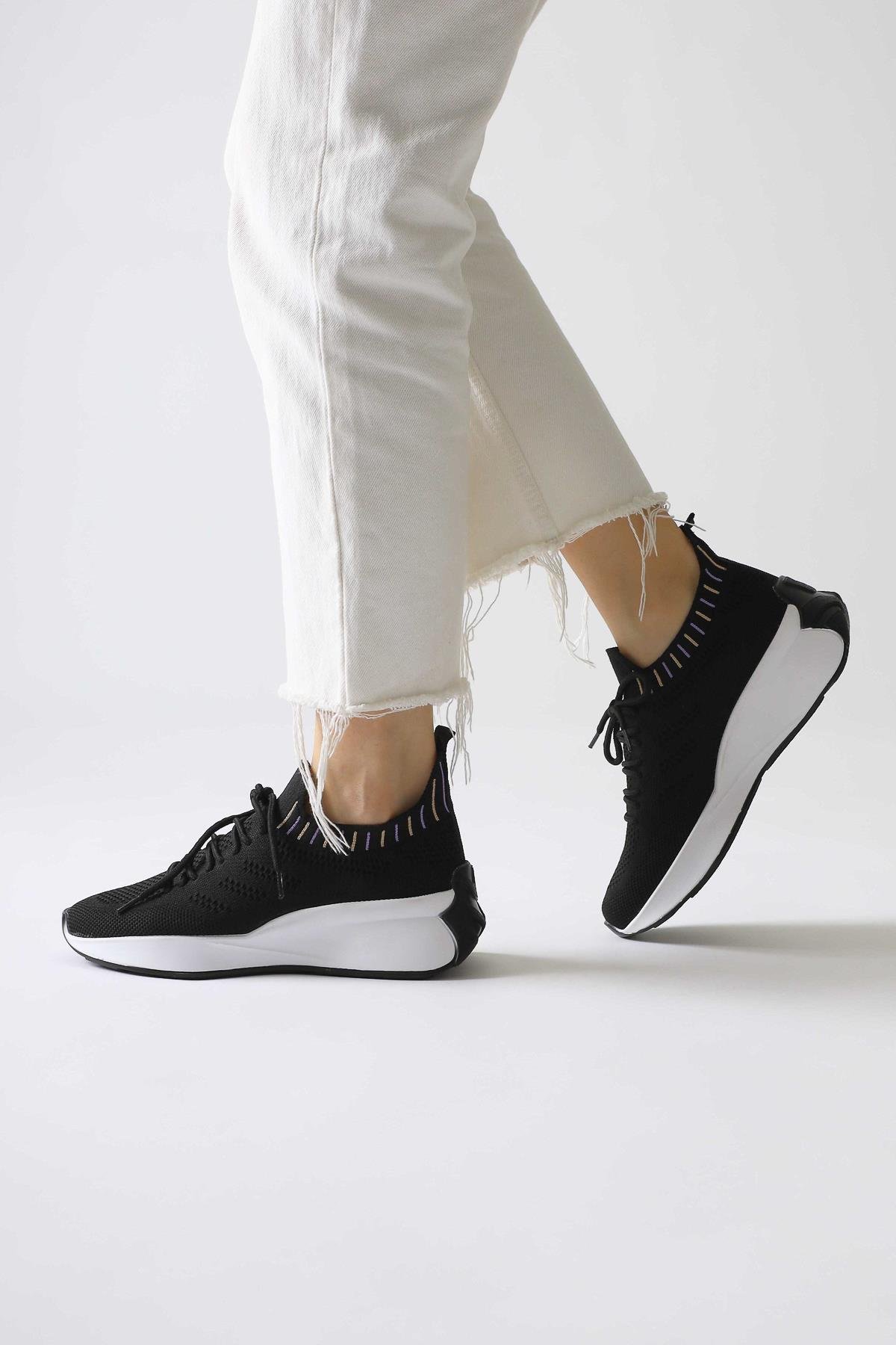 Minni Siyah Örgü Sneakers