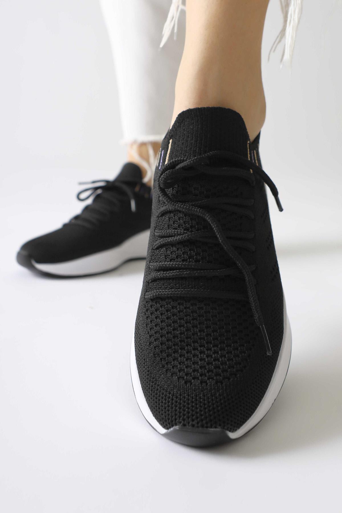 Minni Siyah Örgü Sneakers