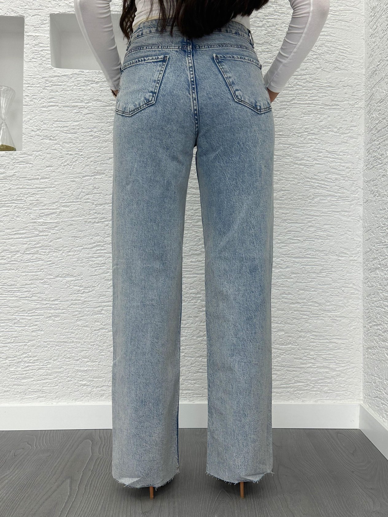 Açık Mavi Straight Kesim Jean Pantolon
