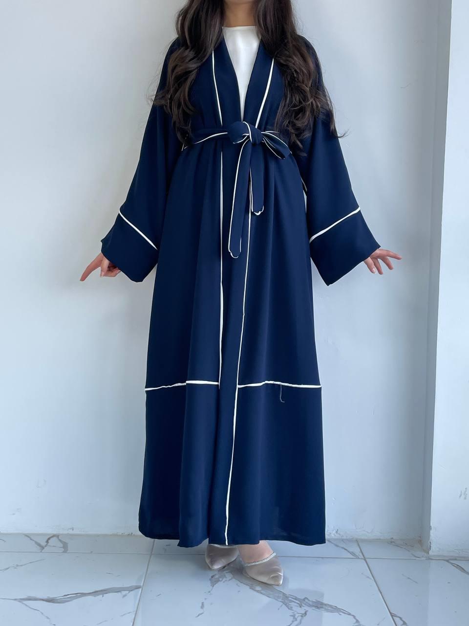Lacivert Biyeli Abaya