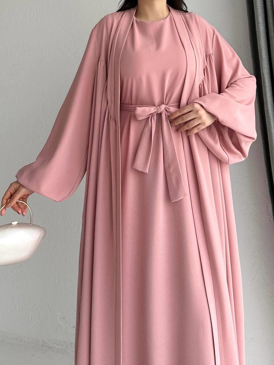 Pembe Alya Abaya Takım 