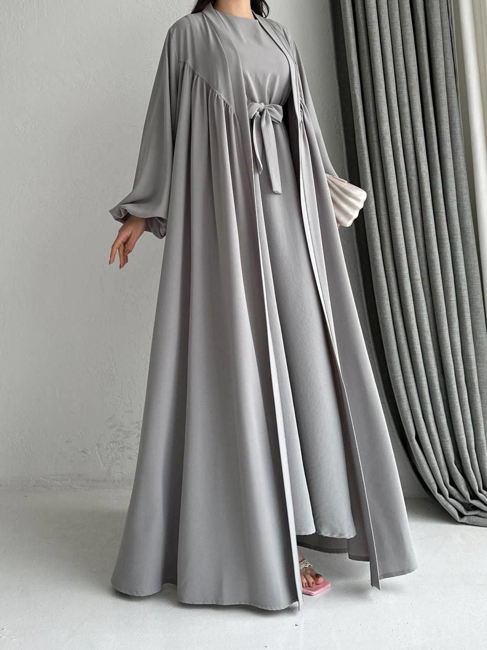 Yeşil Naz Abaya Takım 