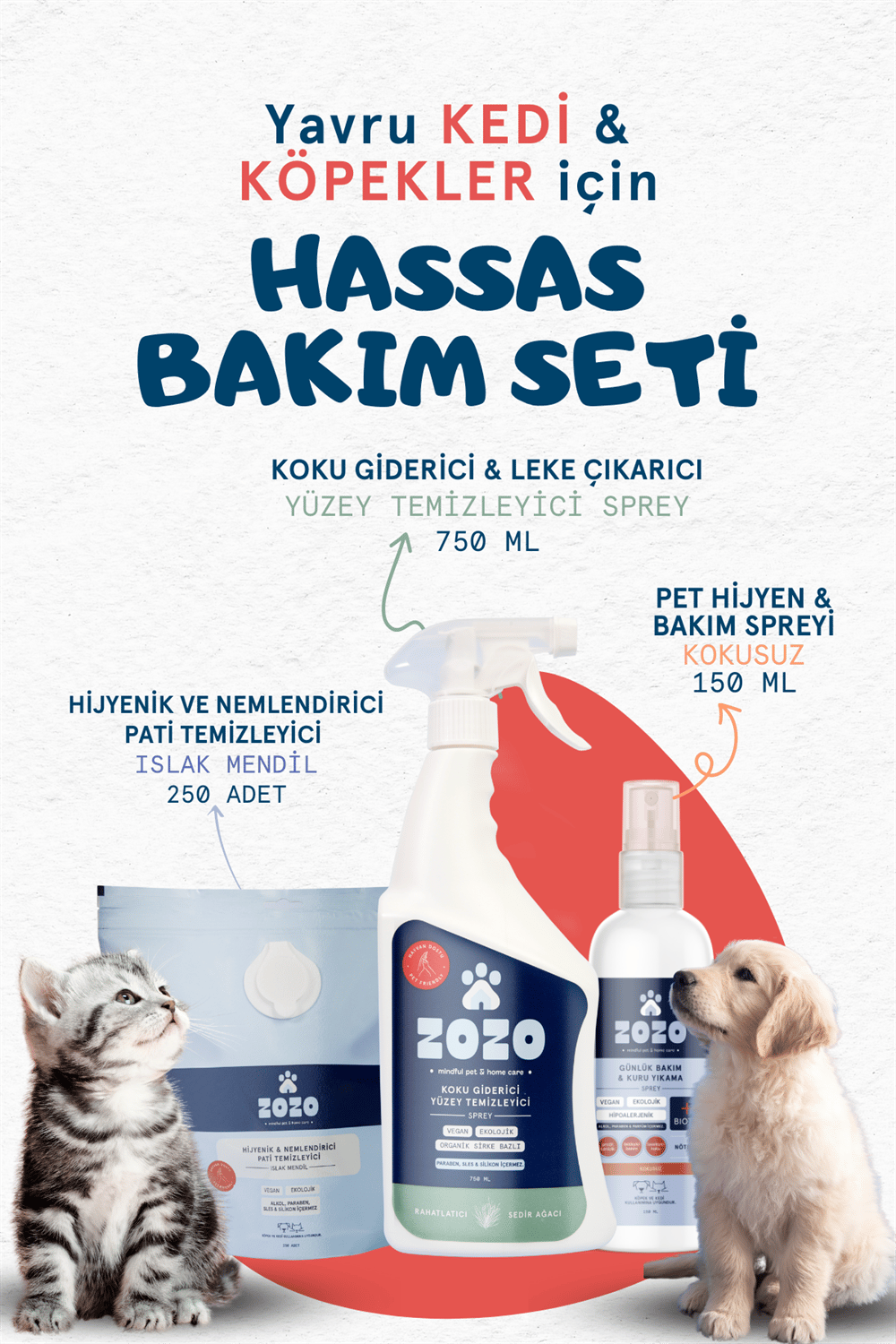 Hassas Bakım Seti - Yavru Kedi & Köpekler İçin