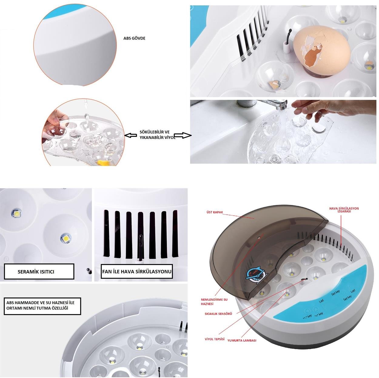 Mini 9+4 Yumurtalı  Otomatik Kuluçka Makinası 