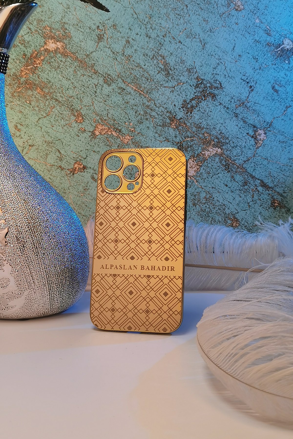 Geometrik Desenli Kişiye Özel Telefon Kılıfı