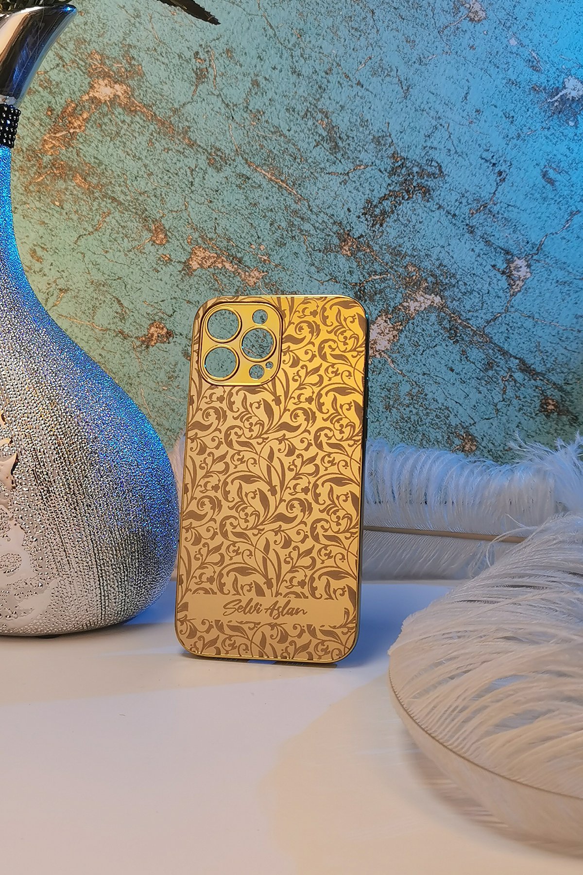 Papatya Desenli Kişiye Özel Telefon Kılıfı