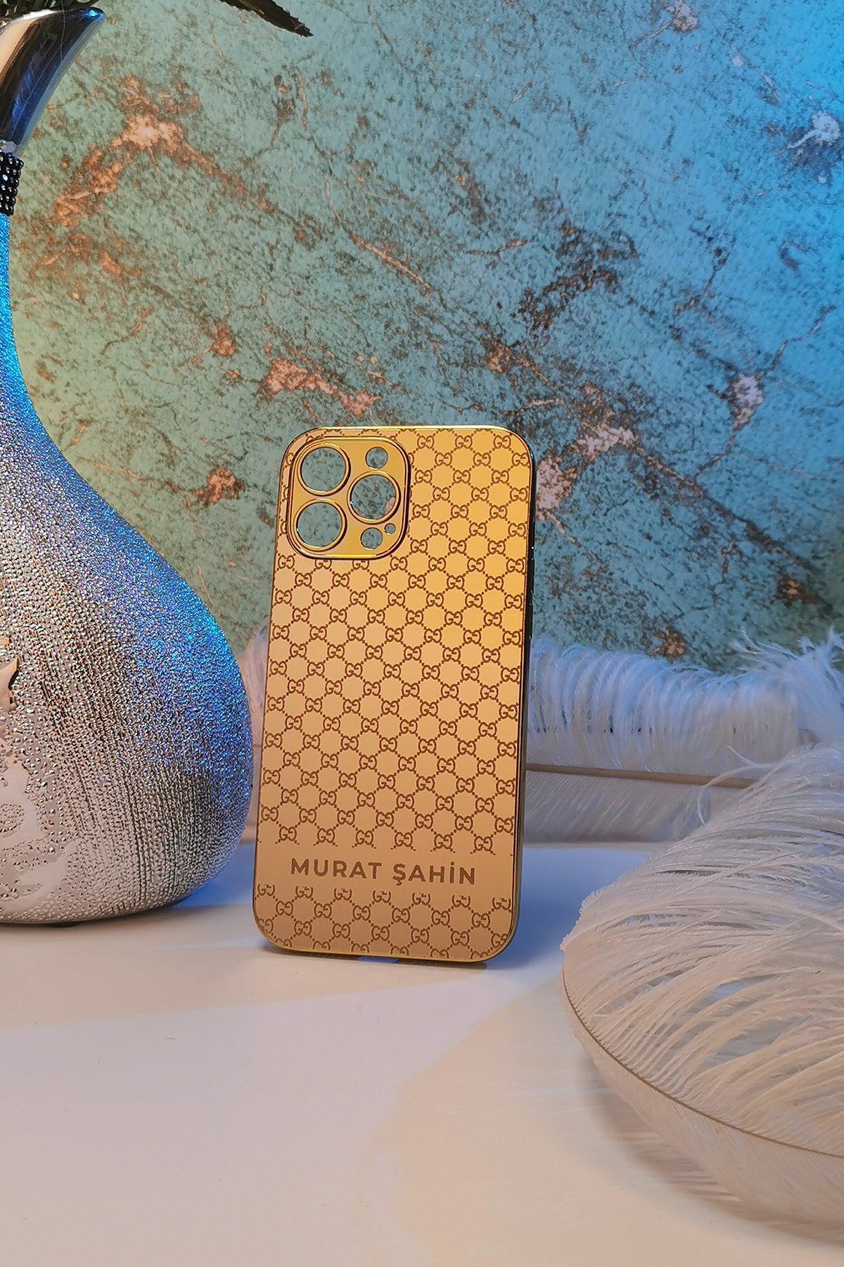 Petek Desenli Kişiye Özel Telefon Kılıfı