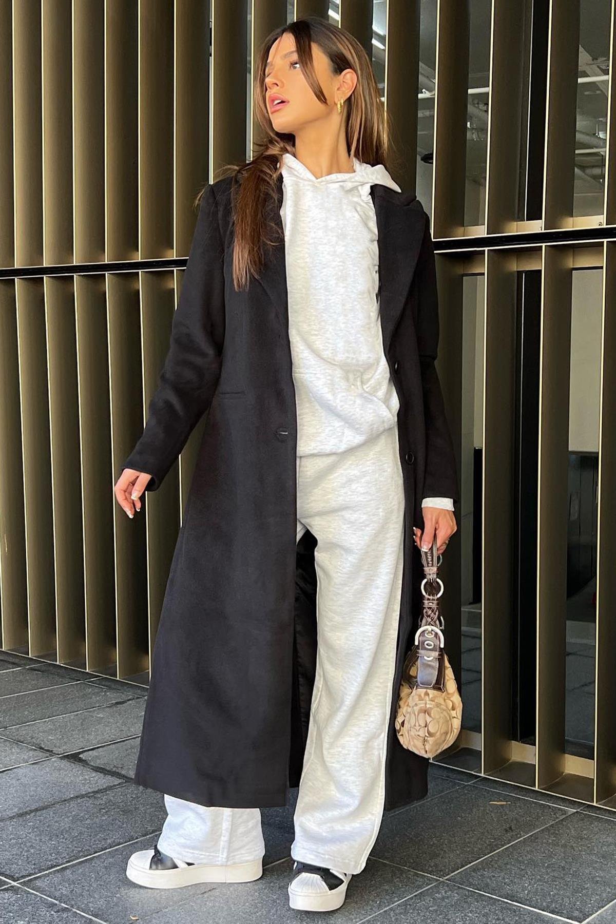 Bej Wide Leg Basic Eşofman Altı MG1916