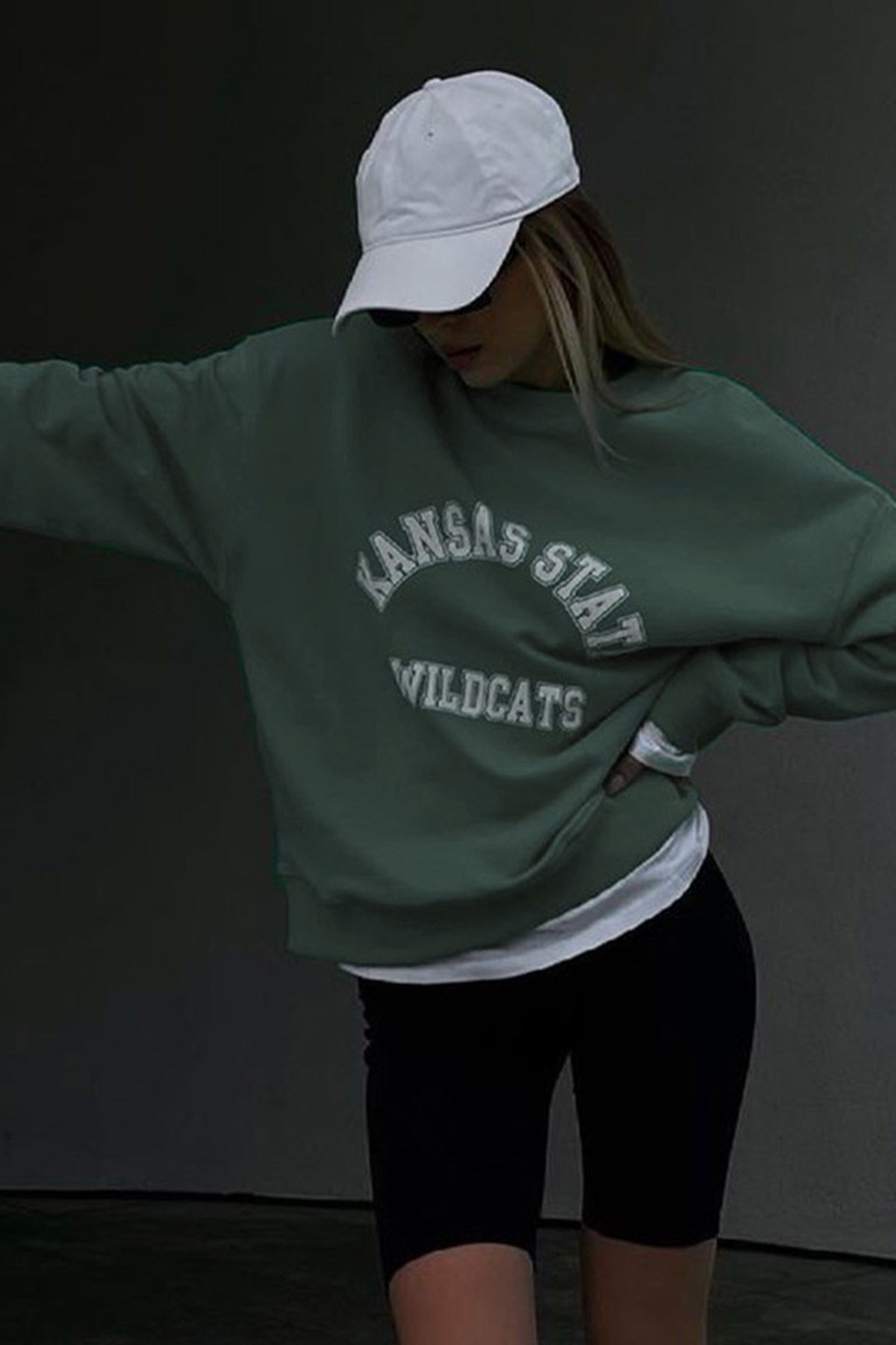 Mad Girls Koyu Yeşil Sweatshirt MG1217