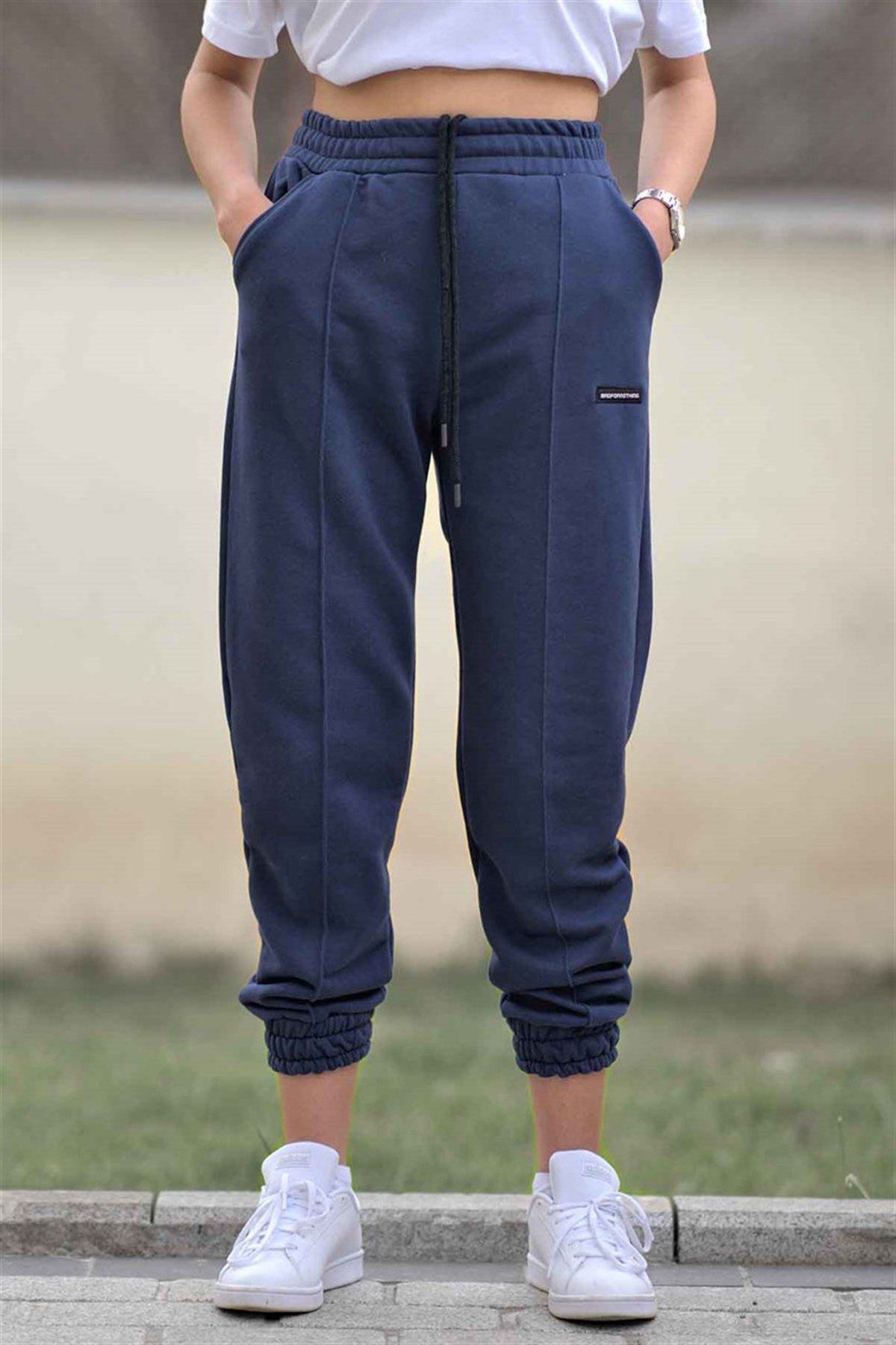 Mad Girls Navy Blue Jogger Sweatpants MG303