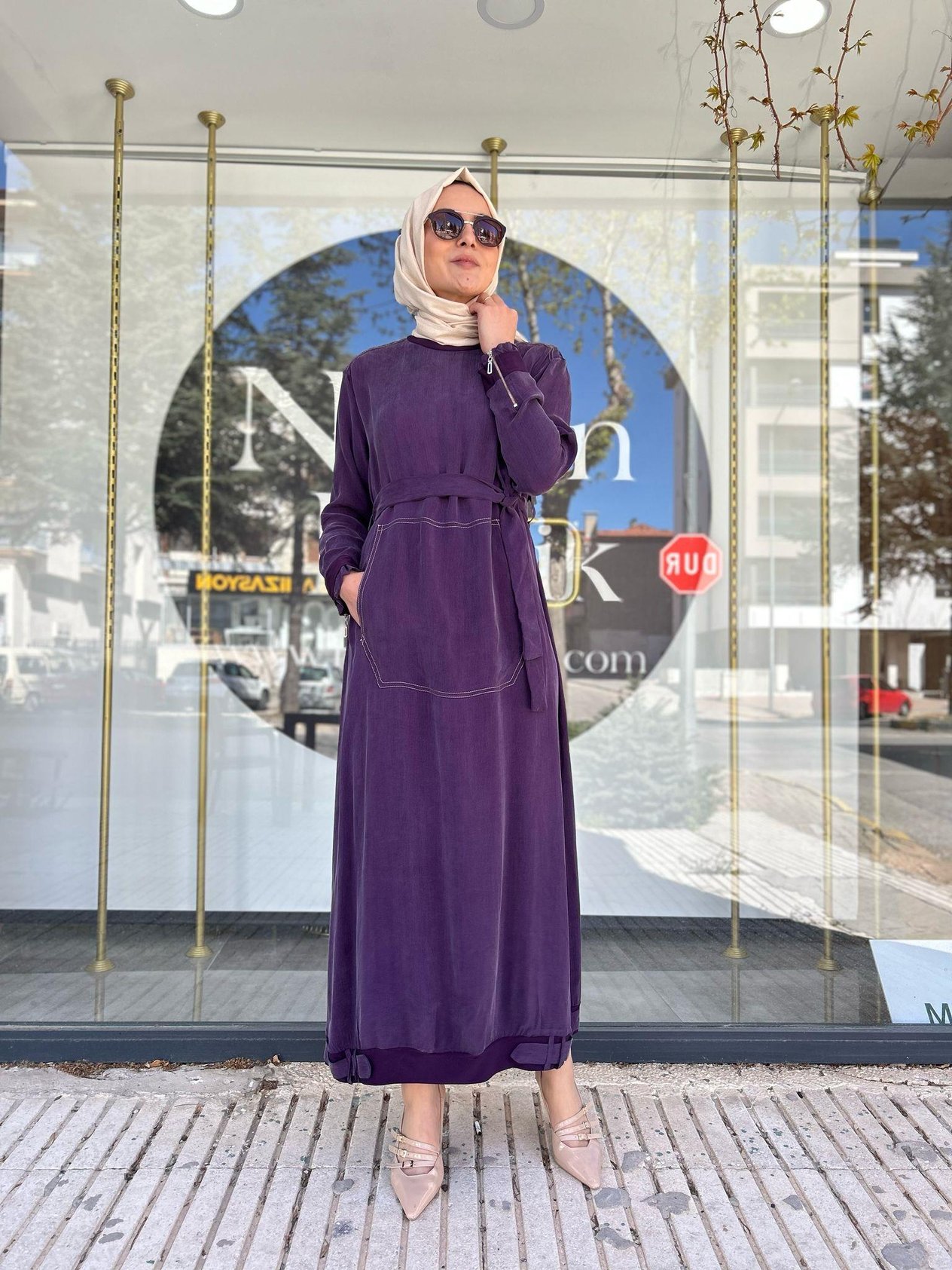 MİSSWHENCE MÜRDÜM İPEK ELBİSE 37838