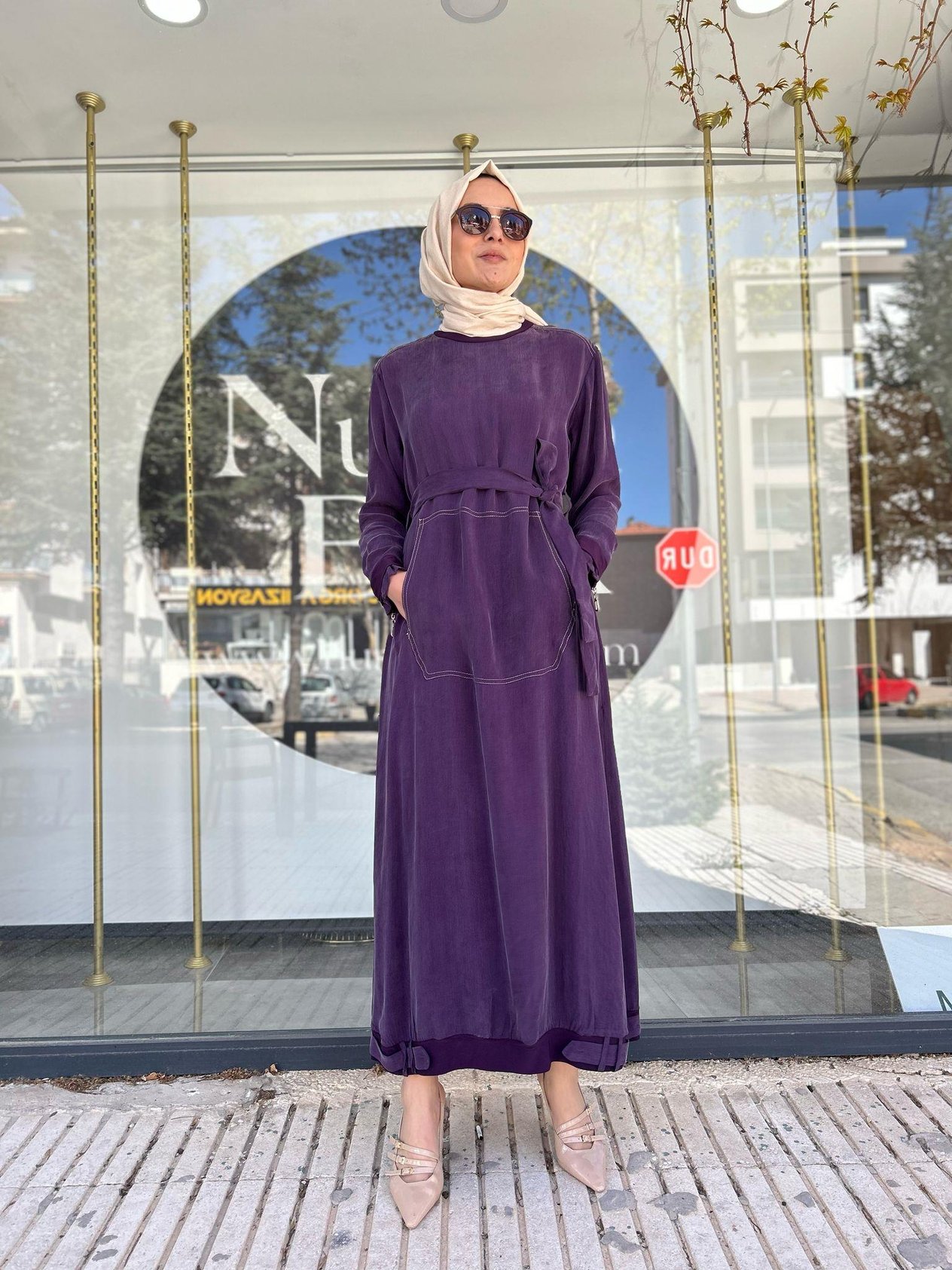 MİSSWHENCE MÜRDÜM İPEK ELBİSE 37838