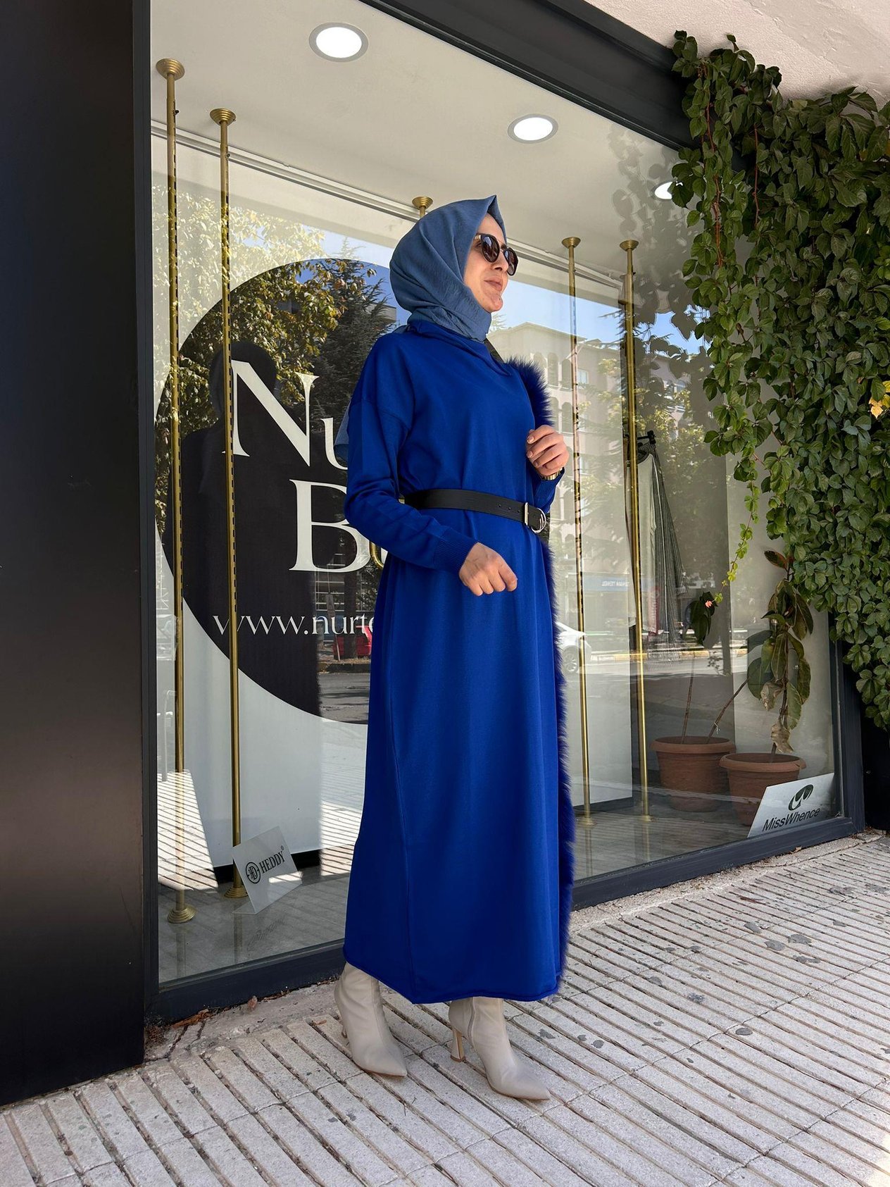 MİSSWHENCE SAKS TRİKO KÜRKLÜ ELBİSE 36805
